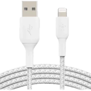 BELKIN Câble USB - Lightning Nylon 1 m Blanc (CAA002BT2MWH)