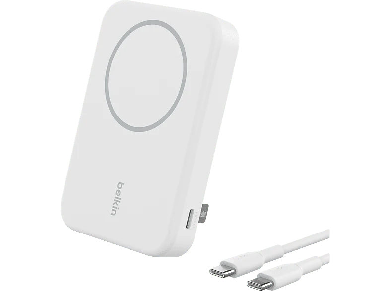 BELKIN Powerbank 8k QI2 MagSafe Compatible avec kickstand Blanc (BPD007BTWH)