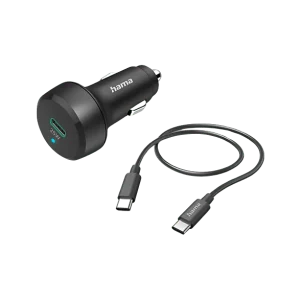HAMA Chargeur pour voiture avec câble 1 m USB-C PD 25 W Noir (00201614)